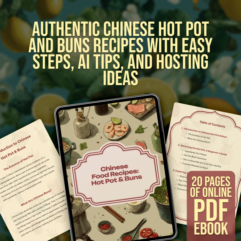 Chinese Food Recipes: Hot Pot & Buns eBook | Authentic Chinese Cooking Guide, Easy Recipes, Steamed Buns, Shengjianbao, Mantou, Hot Pot Broth Variations, AI Cooking Tips - Image 3