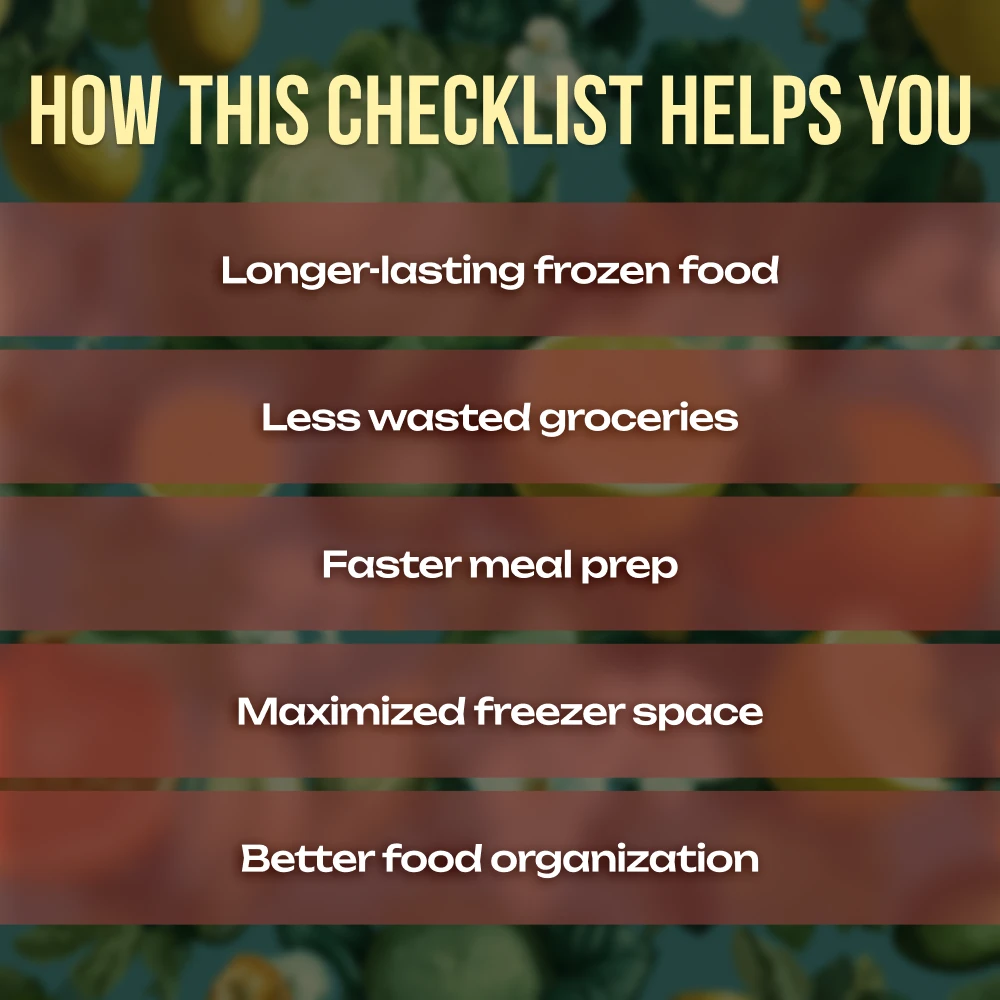 Essential Freezer Storage Tips | Printable Checklist for Organized Freezer, Food Preservation & Meal Prep - Image 4